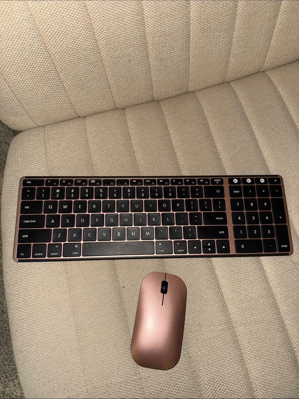 Wireless Rose Gold Keyboard and Mouse Combo - Sleek Home Office Set